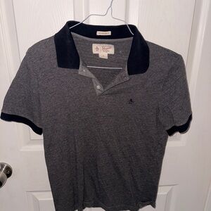 Original Penguin Charcoal Polo with Black Collar